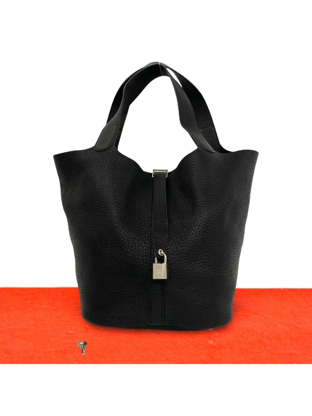 Hermes Picotin Lock GM Taurillon Clemence Tote Bag Black